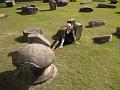 Christy sits amongst the stones